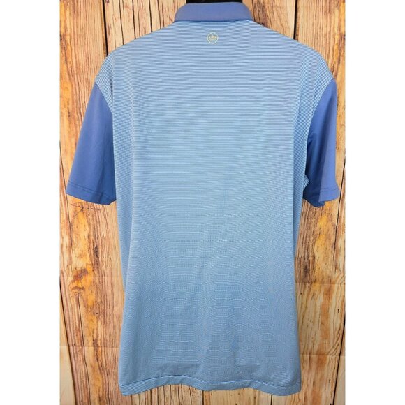 Peter Millar Crown Crafted Mens Striped Polo Large Blue - Picture 2 of 8